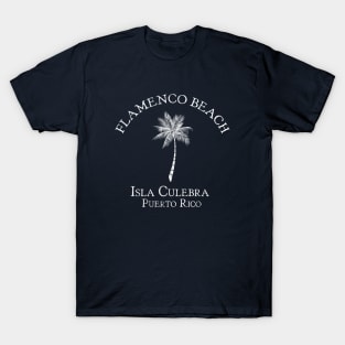Flamenco Beach - Culebra - Puerto Rico Vintage Palm T-Shirt